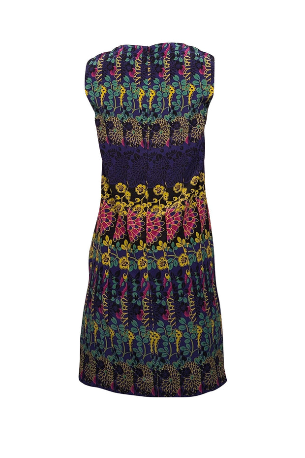 Current Boutique-Missoni - Indigo & Multicolor Floral Print Sleeveless Shift Dress Sz 2