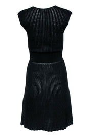 Current Boutique-M Missoni - Black Knit V-Neckline Cap Sleeve Dress Sz 4