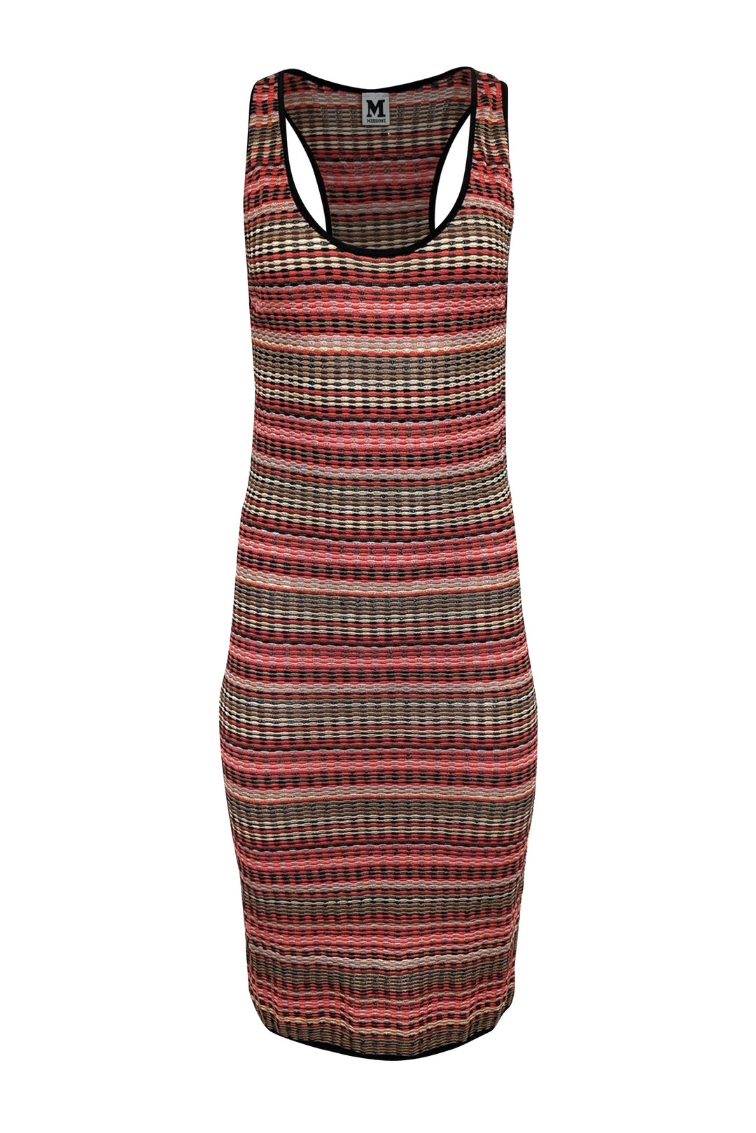 Missoni - Red, Black, & Brown Striped Knit Dress Sz 8