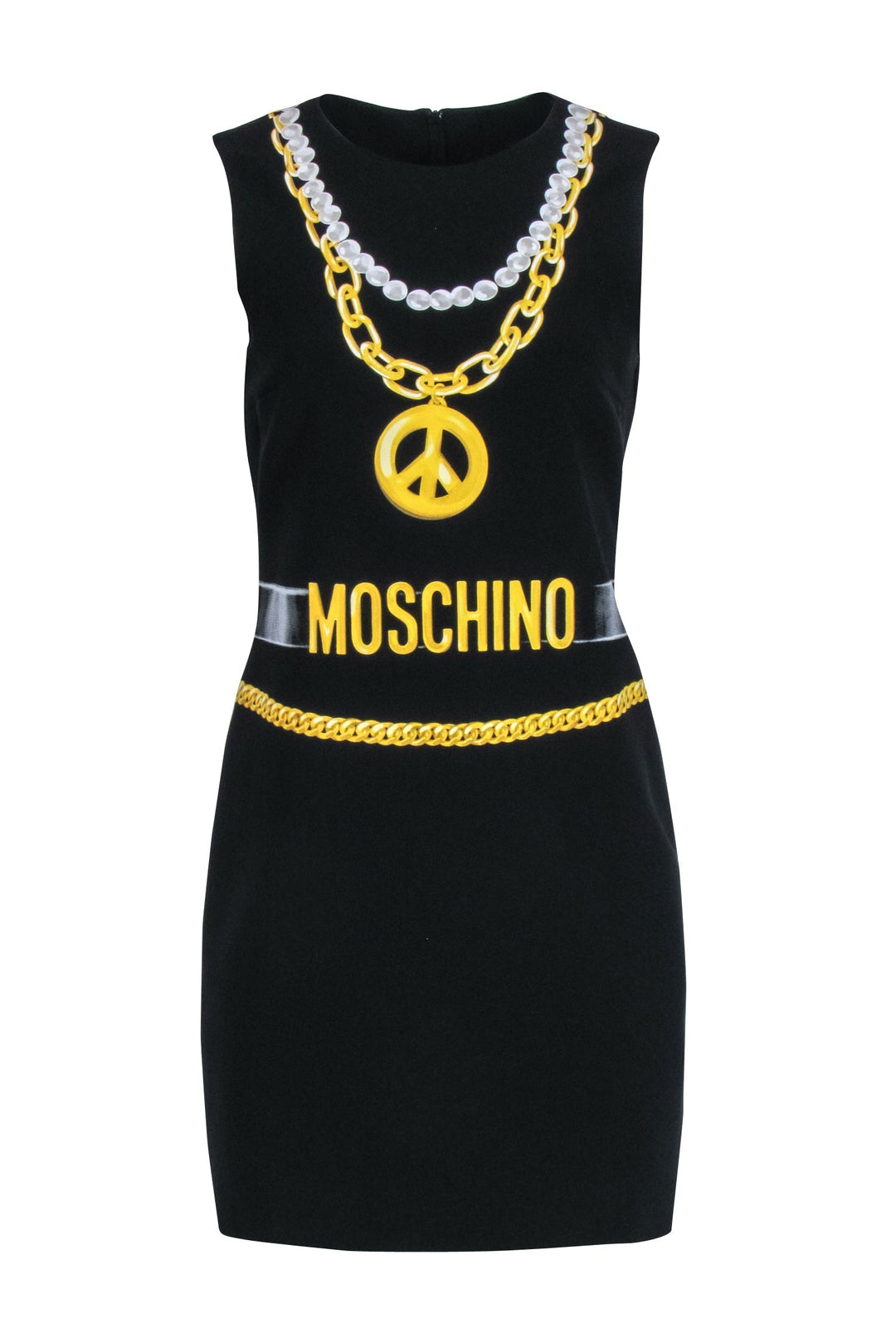 Moschino Couture Printed Sheath Dress It 42 Black Moschino Couture Printed Sheath Dress It 42 Black