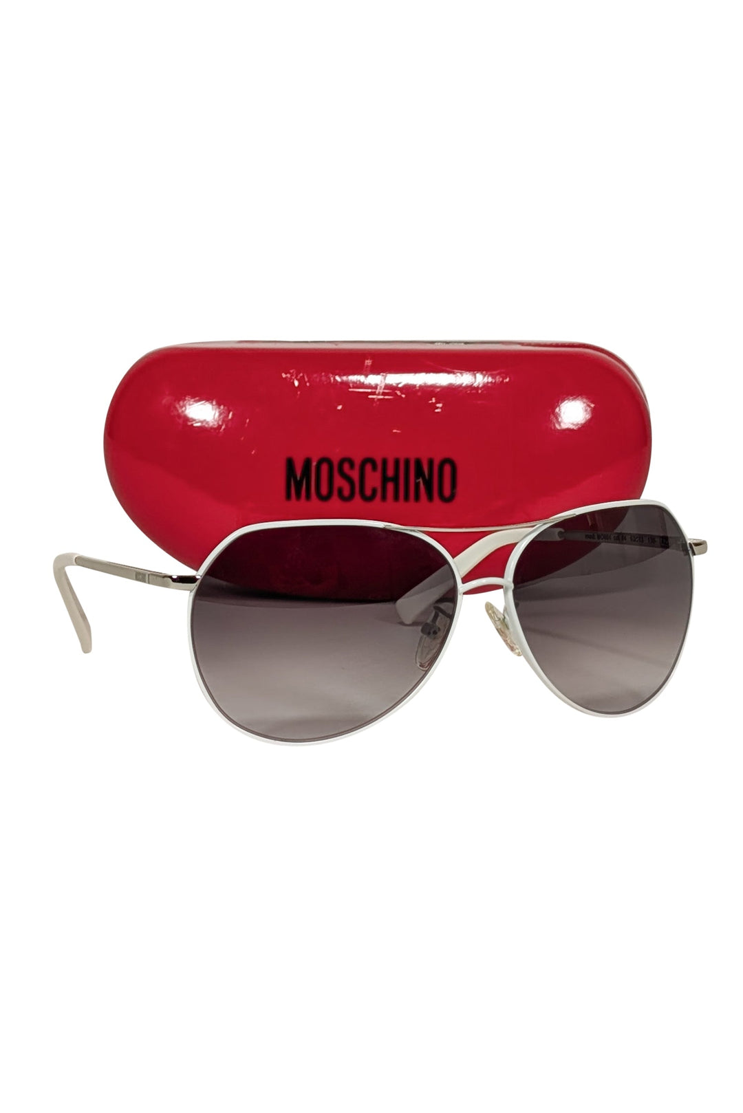 Moschino - White Aviator Sunglasses | Current Boutique display picture 1