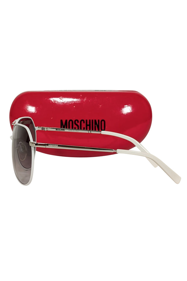 Moschino - White Aviator Sunglasses | Current Boutique display picture 1