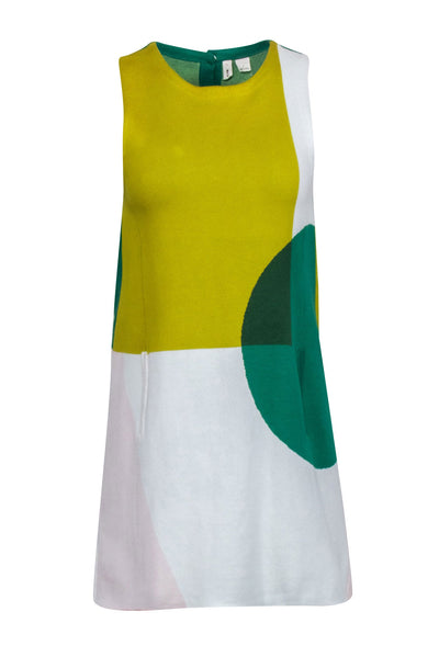 Current Boutique-Moth - Yellow, Green, & White Knit Sleeveless Dress Sz S