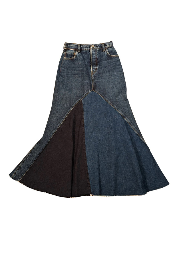 Moussy - Dark Wash Blue Denim "Vicksburg" Maxi Skirt Sz XS - Current Boutique