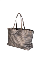 Current Boutique-Naghedi - Metallic Taupe Woven Large Tote Bag