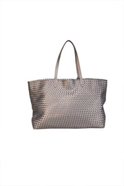 Current Boutique-Naghedi - Metallic Taupe Woven Large Tote Bag