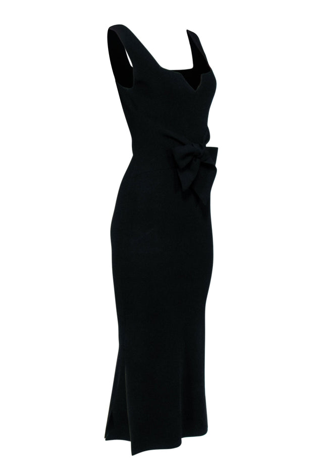Current Boutique-Nanushka - Black Stretch Knit Sleeveless Midi Dress Sz S