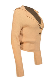 Current Boutique-Nanushka - Beige Wrap Open Back Polo Sweater Sz XS