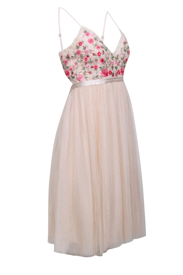 Needle & Thread - Pink Embroidered Babydoll Dress w/ Tulle Skirt Sz 4 Needle & Thread - Pink Embroidered Babydoll Dress w/ Tulle Skirt Sz 4
