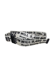Current Boutique-Off-White - Transparent Rubber Belt w/ Black Lettering & Buckle One Size