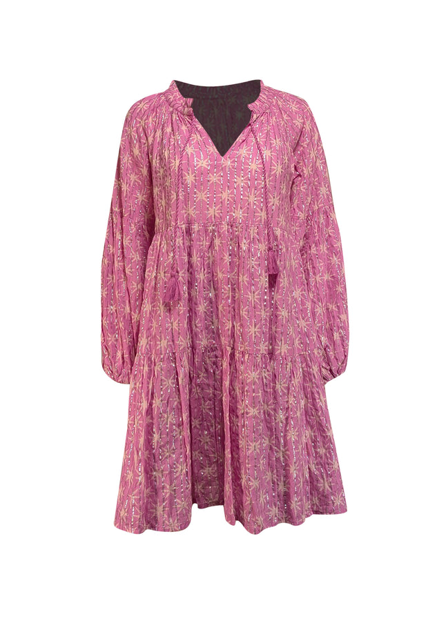 oliphant purple dress Oliphant Balloon Waisted Mini Dress In Patola Purple In Multi