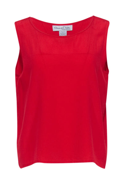 Current Boutique-Oscar de la Renta - Red Silk Tank Sz L