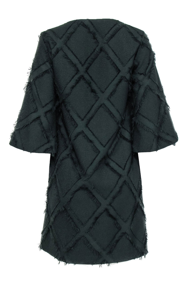 Current Boutique-Ottod' Ame - Green V-Neck Shift Dress w/ Raw Edge Detailing Sz 6