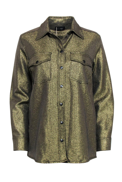 Current Boutique-Ottod' Ame - Gold Glitter Shirt Jacket Sz 6