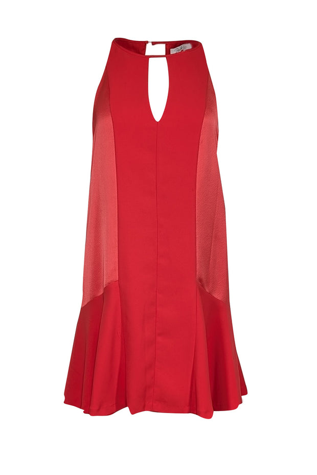 Parker - Red Satin Key Hole Sleeveless Dress Sz Xs Parker - Red Satin Key Hole Sleeveless Dress Sz Xs
