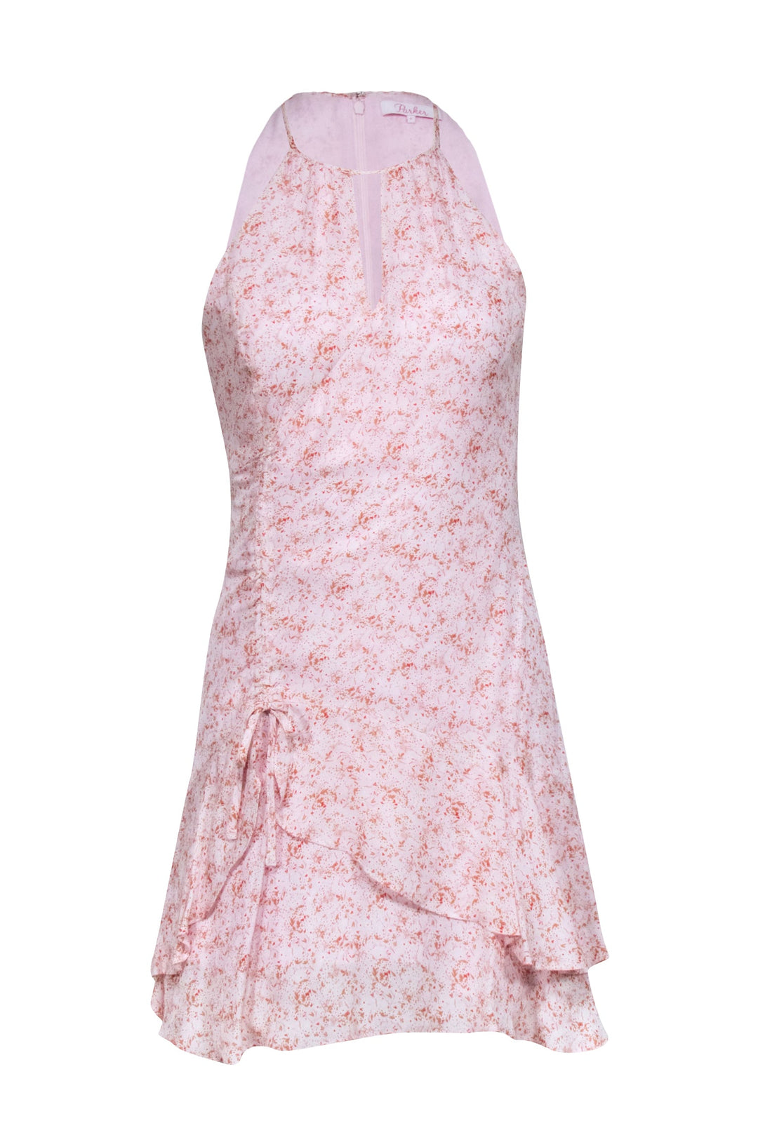 parker ruched dress Parker Women's Ruched Cutout Halter Midi Dress - Natural
