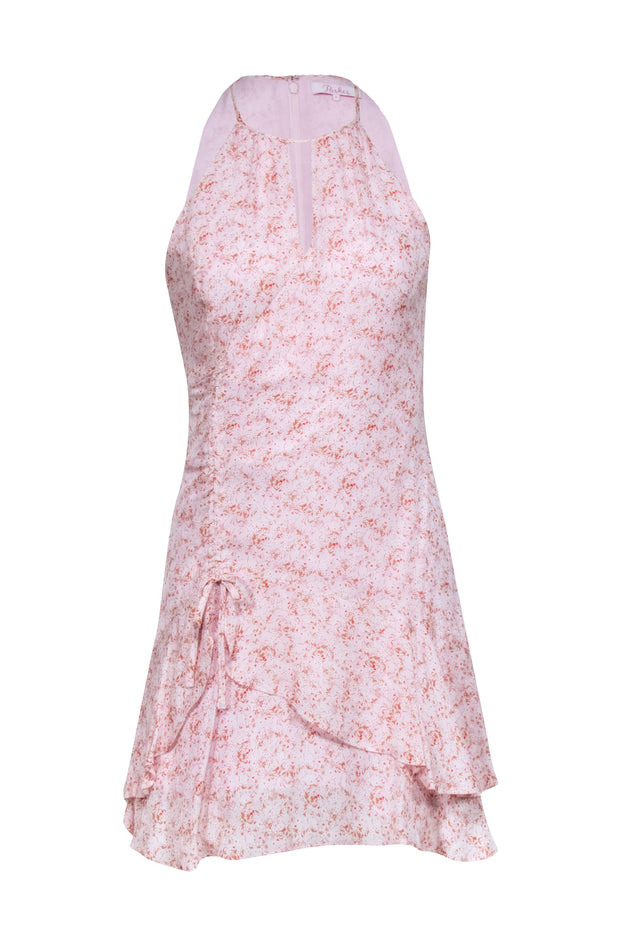 floral print drawstring ruched dress SHEIN Floral Print Open-Shoulder Ruched Drawstring Dress