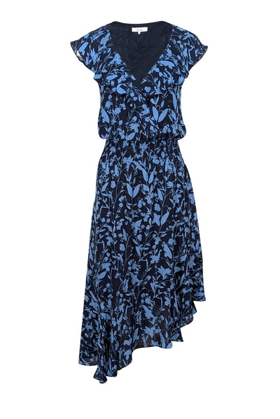 Parker Brynlee Printed Asymmetrical Midi Dress, Blue, Women's, M Parker Brynlee Printed Asymmetrical Midi Dress, Blue, Women's, M