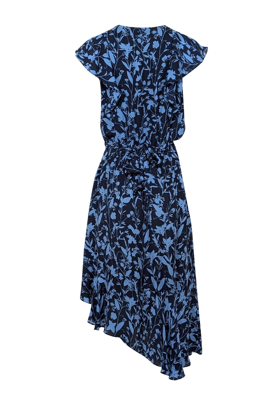 parker floral silk dress Parker Brynlee Printed Asymmetrical Midi Dress, Blue, Women's, M
