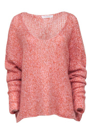 Current Boutique-Philosophy - Orange & Blush Pink Mohair & Wool Blend Sweater Sz M