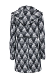Current Boutique-Pierre Balmain - Black & Cream Print Wool Blend Coat Sz 4