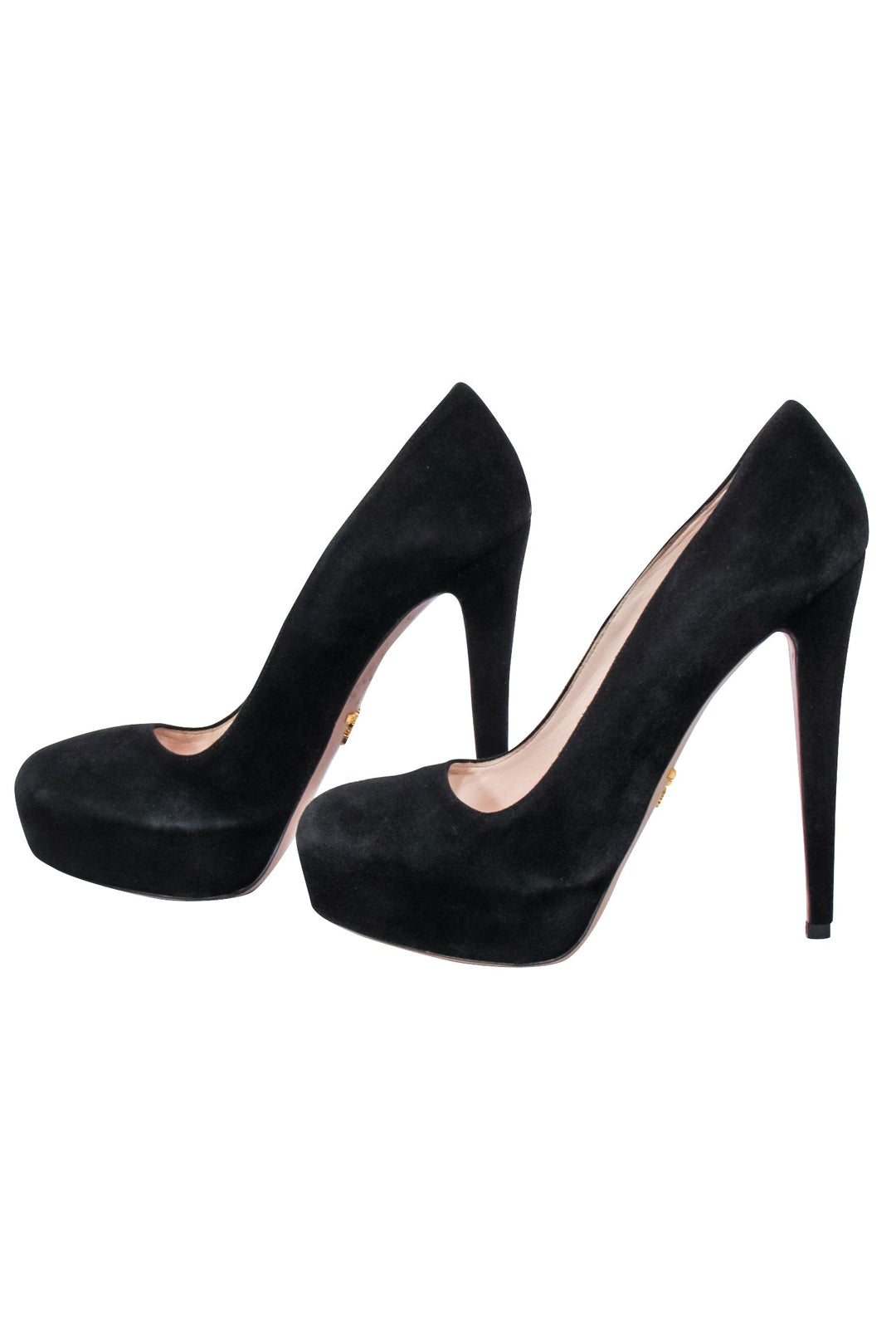 Prada - Black Suede Platform Pumps Sz 7 | Current Boutique
