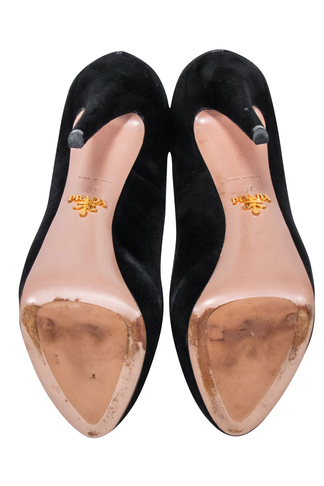 Prada - Black Suede Platform Pumps Sz 7