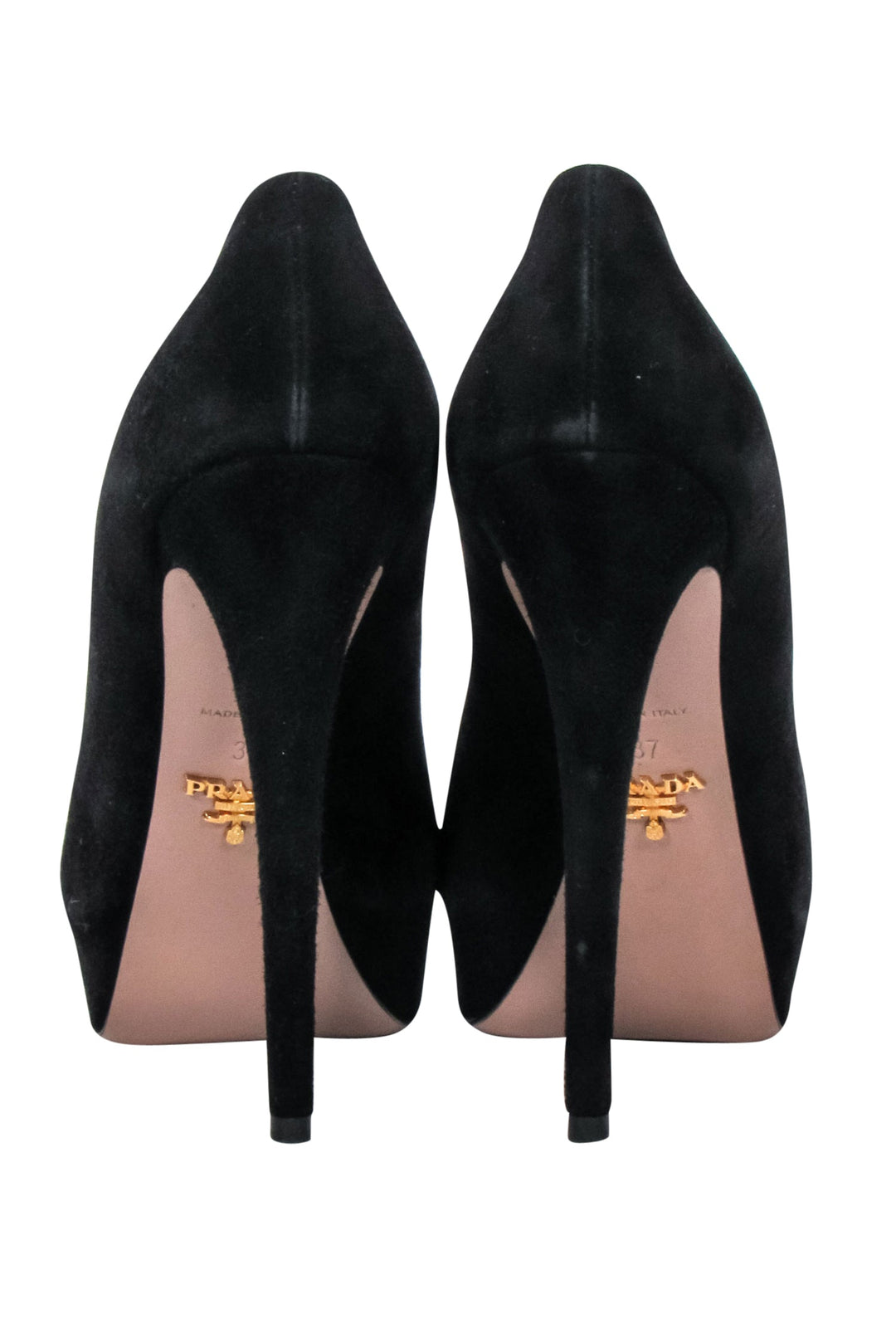 Prada - Black Suede Platform Pumps Sz 7 | Current Boutique
