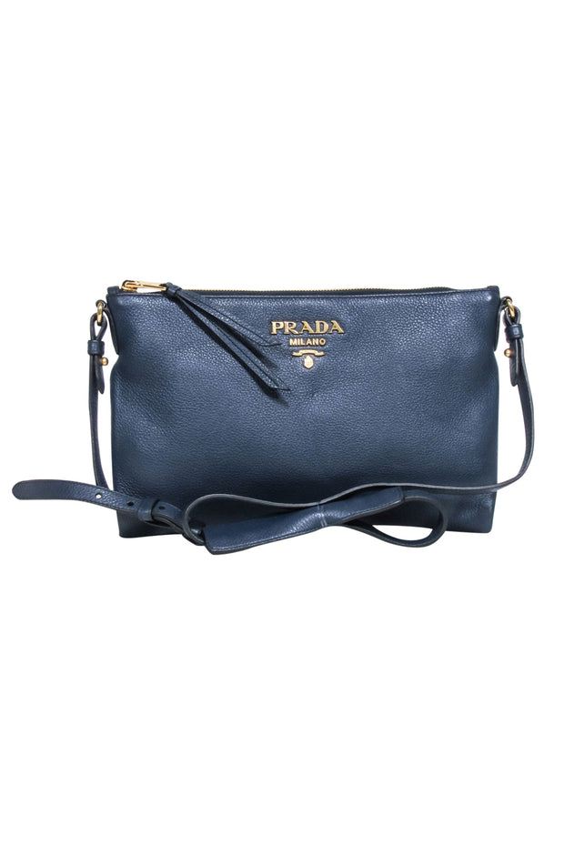 PRADA バッグ ネイビー Prada - Navy Pebbled Leather 
