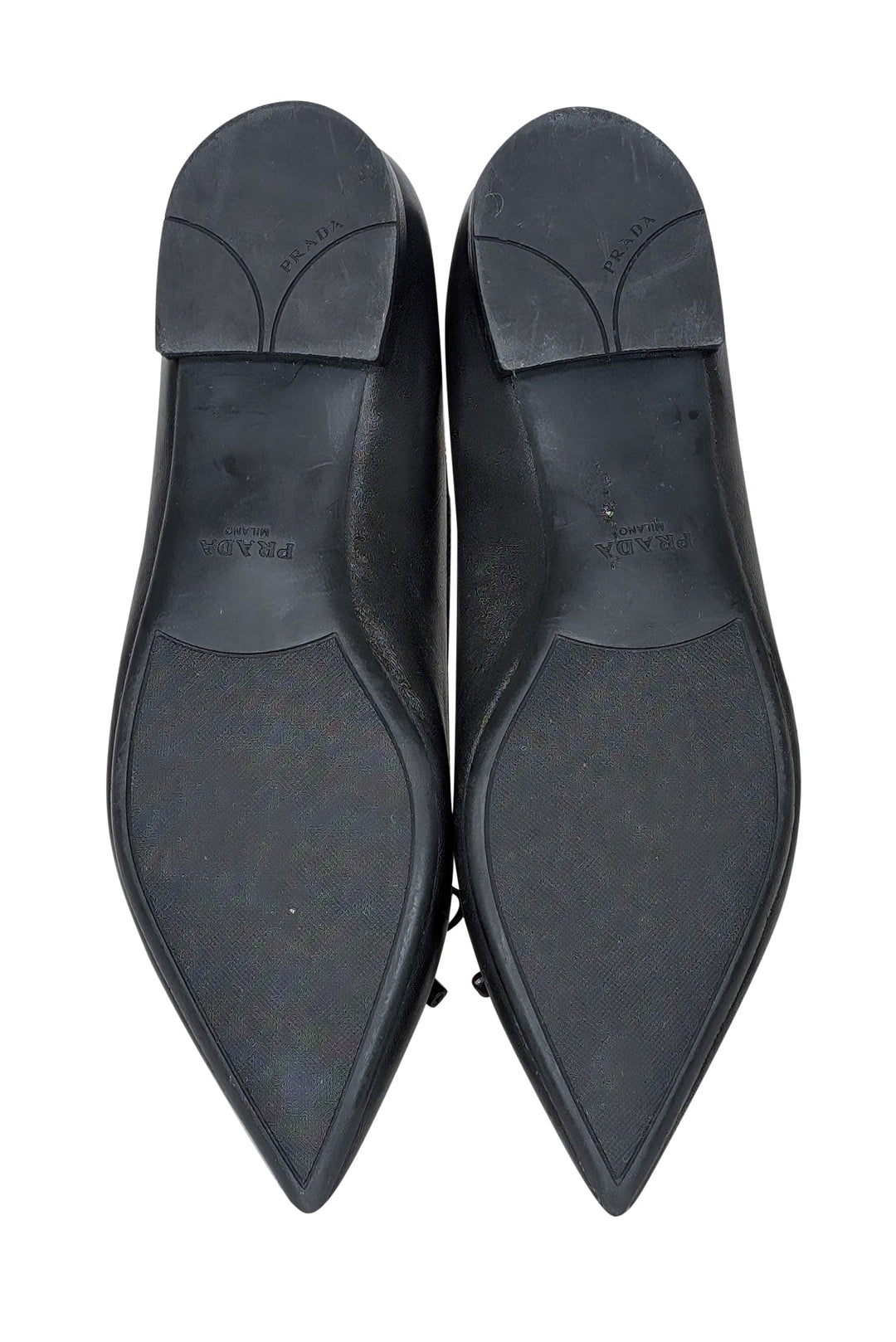 Prada - Black Leather Pointed Toe Flats Sz 5.5