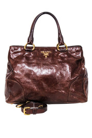 Current Boutique-Prada - Brown Washed Buffalo Frame Bag