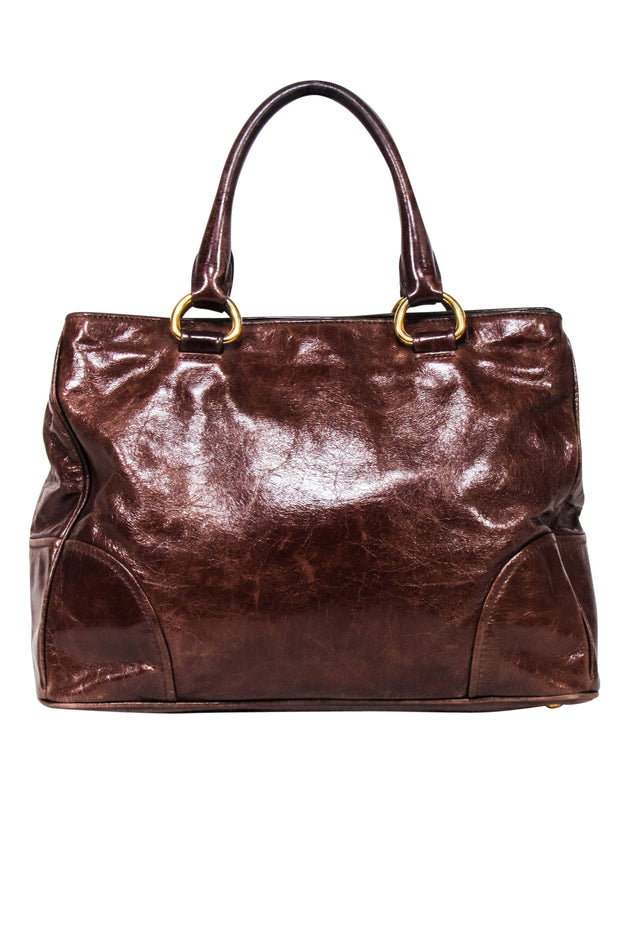 Current Boutique-Prada - Brown Washed Buffalo Frame Bag