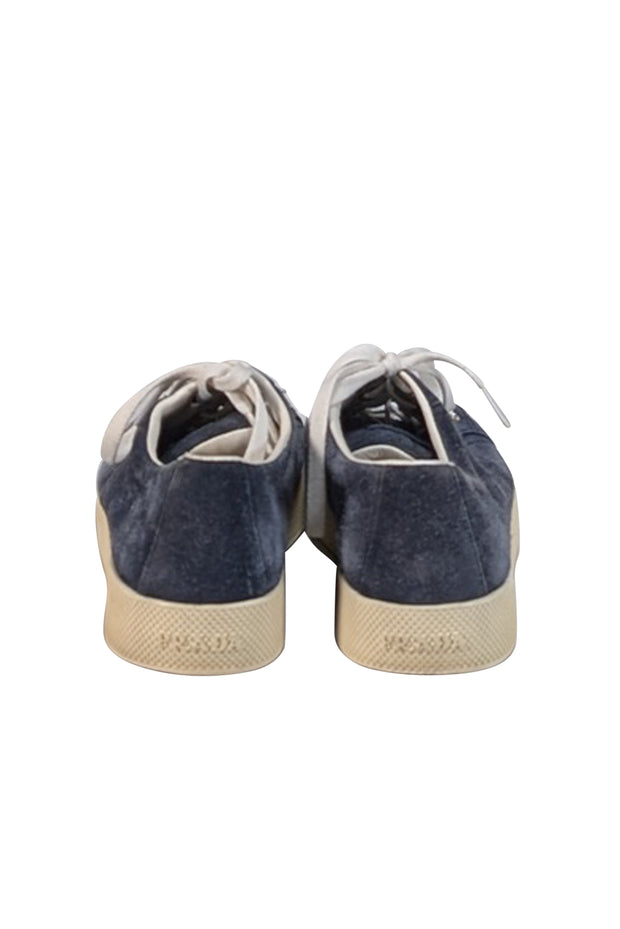 Current Boutique-Prada - Navy Suede, Leather, & Rubber Trim Sneakers Sz 9