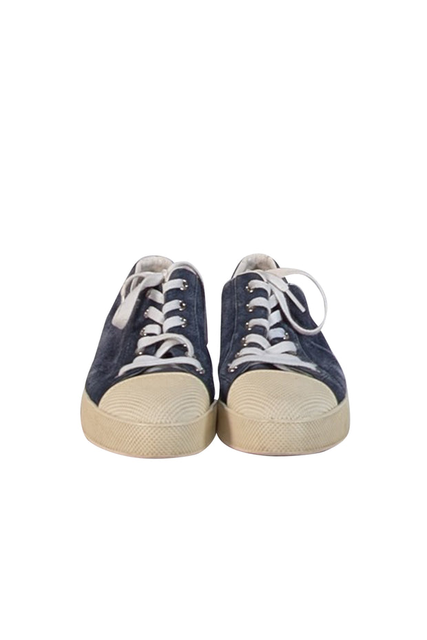 Current Boutique-Prada - Navy Suede, Leather, & Rubber Trim Sneakers Sz 9