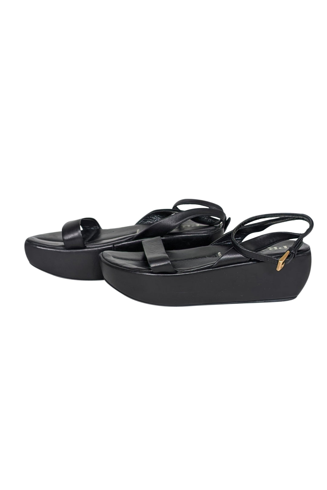 Prada - Black Leather Platform Strappy Sandals Sz 6