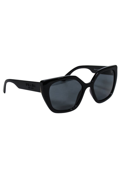 Current Boutique-Prada - Black Angular Large Sunglasses