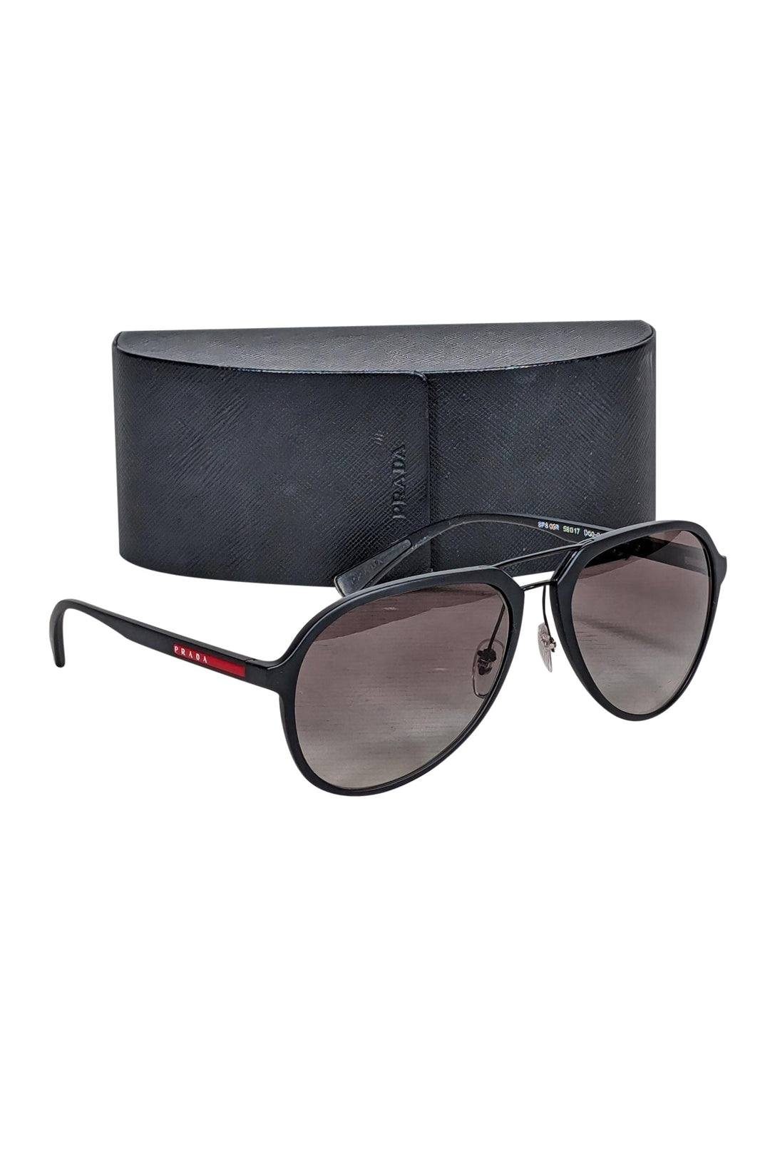 Prada - Matte Black Aviator Sunglasses | Current Boutique display picture 1