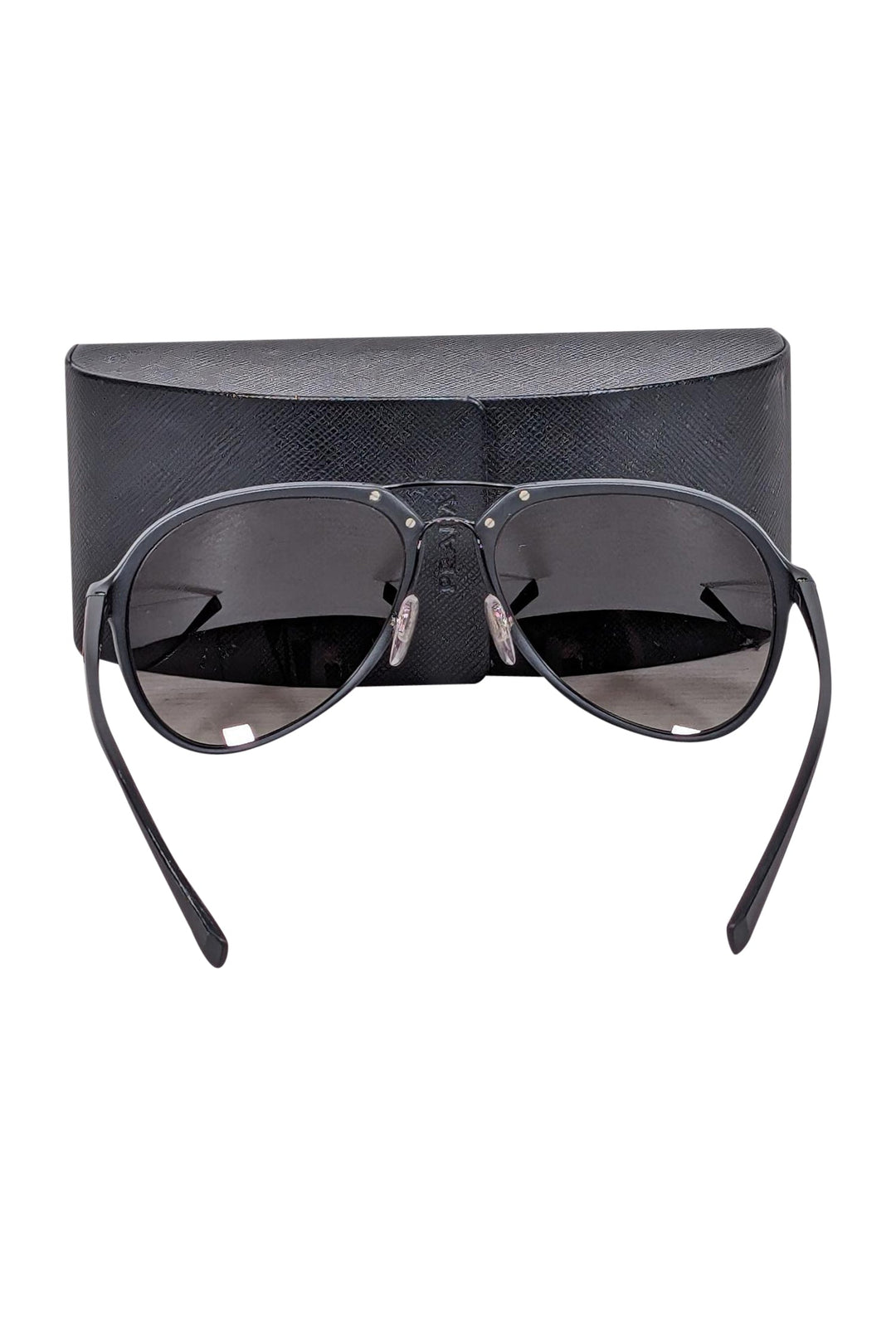 Prada - Matte Black Aviator Sunglasses | Current Boutique display picture 1