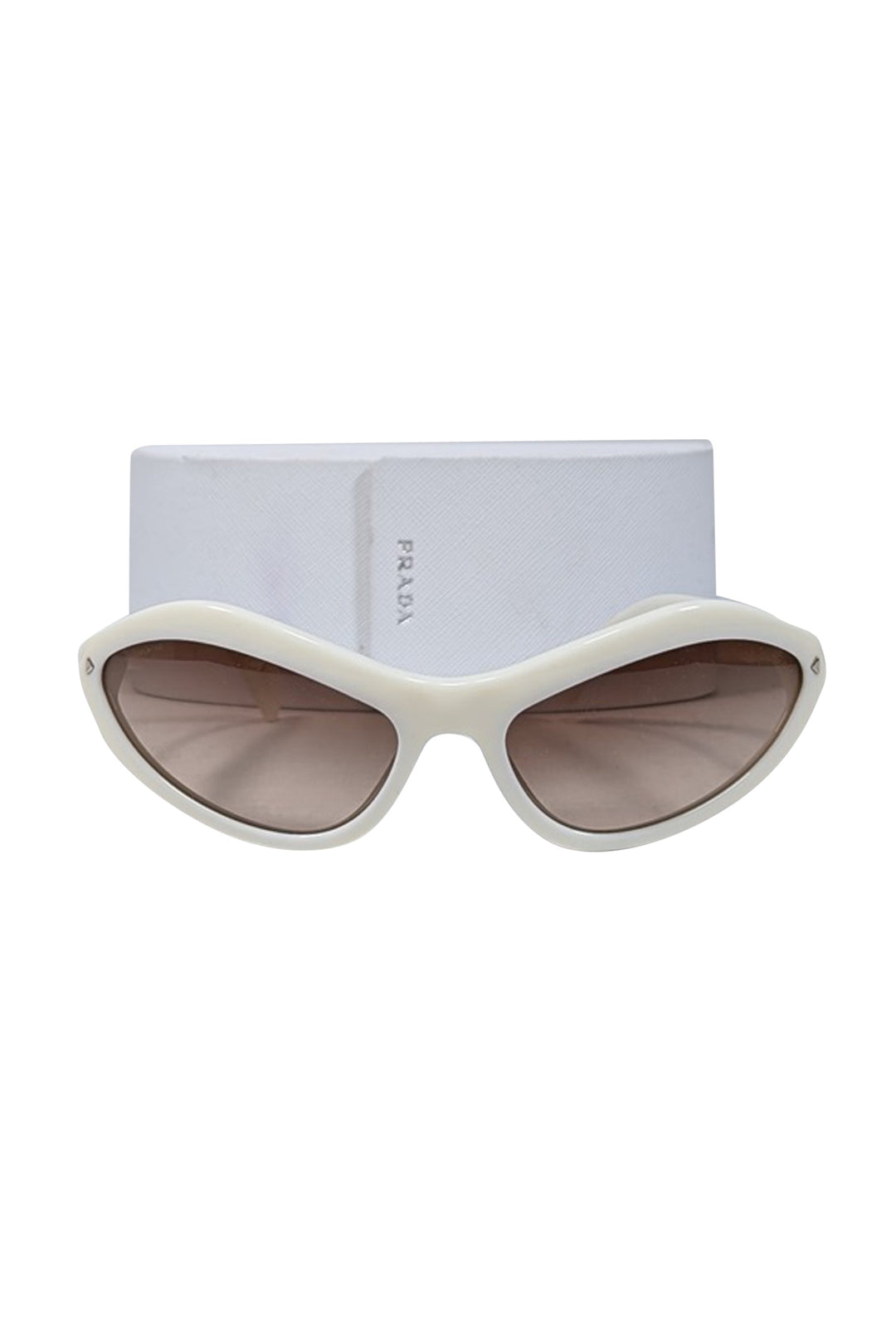 Prada - Ivory Elongated Cat Eye Sunglasses
