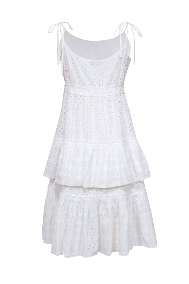 Rachel Antonoff - White Eyelet Lace Tiered Midi Dress Sz L Rachel Antonoff - White Eyelet Lace Tiered Midi Dress Sz L