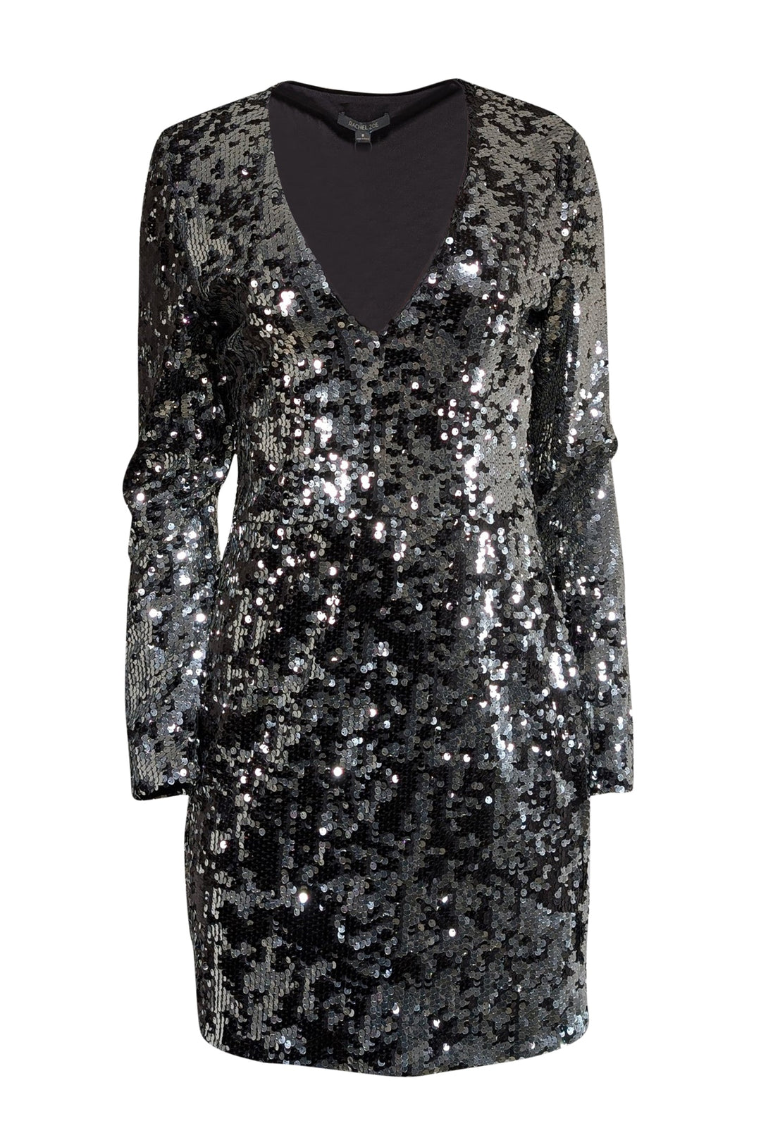 Rachel Zoe - Silver & Black Sequin Dress Sz 8 Rachel Zoe - Silver & Black Sequin Dress Sz 8