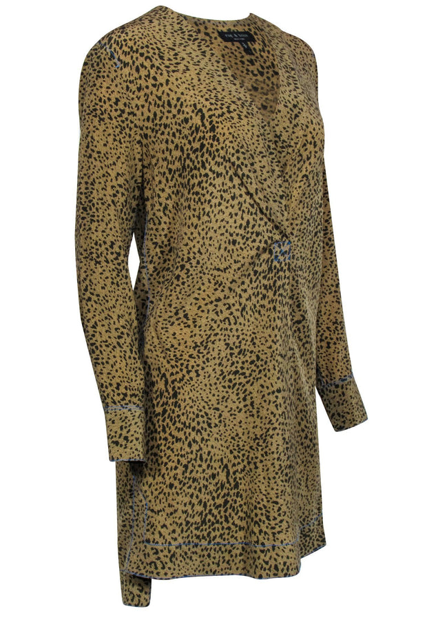 Rag & Bone - Beige & Black Leopard Print Long Sleeve Dress Sz S Rag & Bone - Beige & Black Leopard Print Long Sleeve Dress Sz S