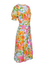 Current Boutique-Rails - Orange & Multi Color Floral Print Midi Dress Sz XS