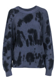 Current Boutique-Rails - Navy Blue & Onyx Black Tie-Dye Crewneck Sweater Sz L