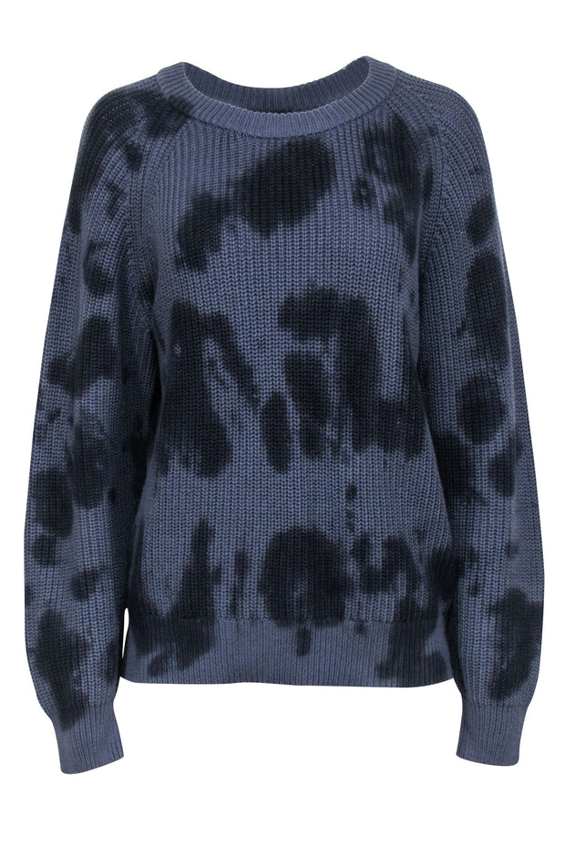 Current Boutique-Rails - Navy Blue & Onyx Black Tie-Dye Crewneck Sweater Sz L