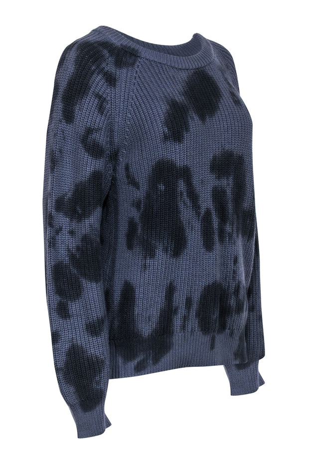 Current Boutique-Rails - Navy Blue & Onyx Black Tie-Dye Crewneck Sweater Sz L