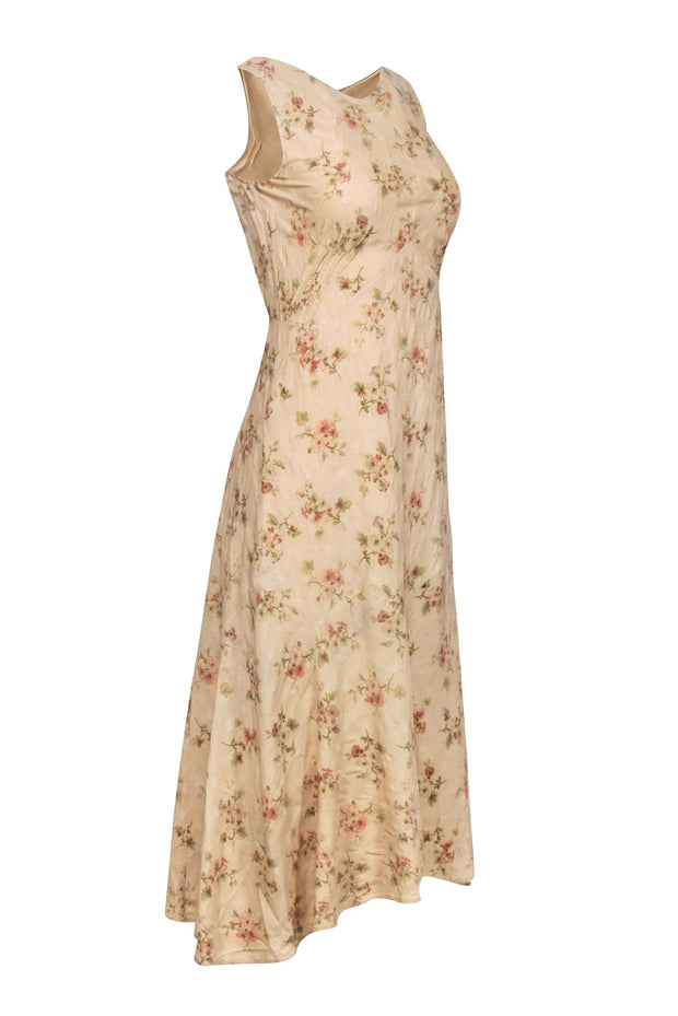 Ralph Lauren Melena Floral Wool-silk Dress - Womens - Vanilla Multi Ralph Lauren Melena Floral Wool-silk Dress - Womens - Vanilla Multi