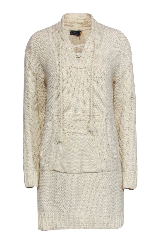 Polo Ralph Lauren - Cream Cable Knit Sweater Dress Sz S Polo Ralph Lauren - Cream Cable Knit Sweater Dress Sz S