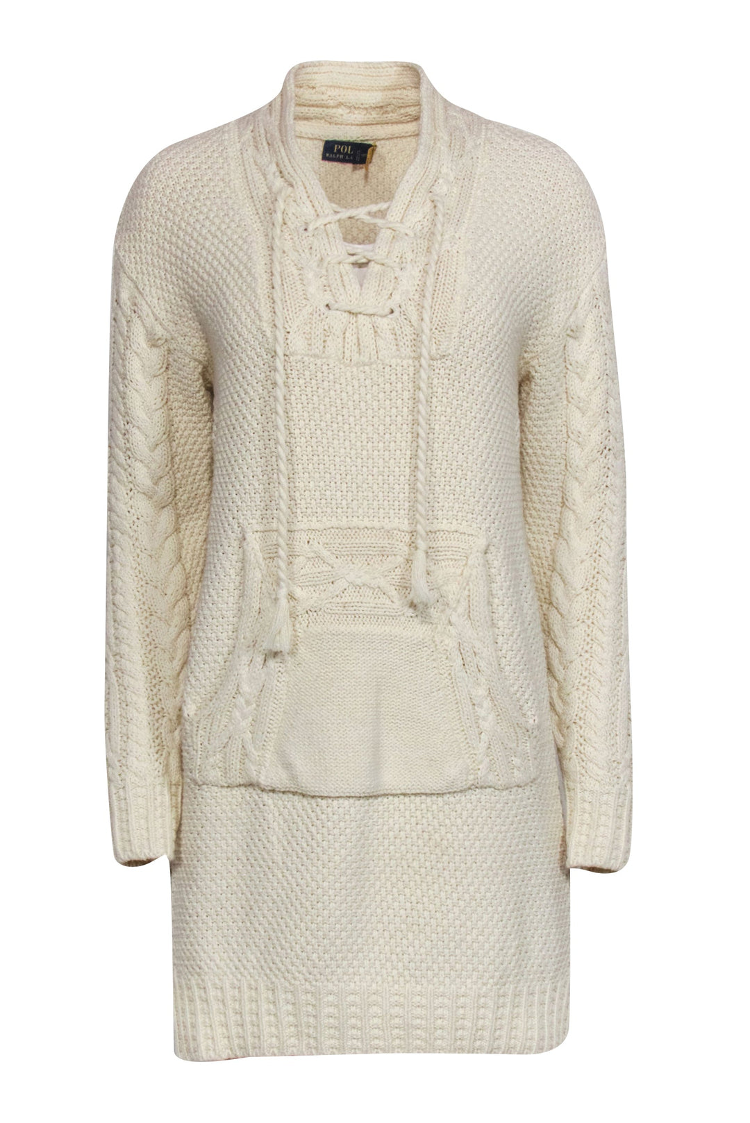 Polo Ralph Lauren - Cream Cable Knit Sweater Dress Sz S Polo Ralph Lauren - Cream Cable Knit Sweater Dress Sz S