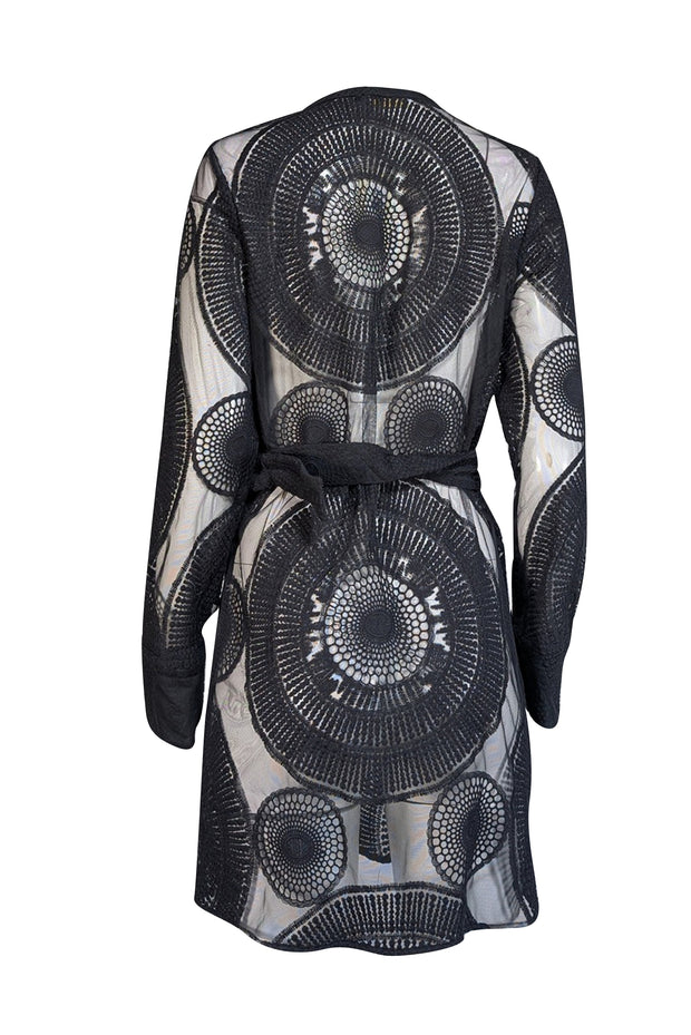 Ramy Brook - Black Semi Sheer Eyelet Long Sleeve "Teresa" Dress Sz L Ramy Brook - Black Semi Sheer Eyelet Long Sleeve "Teresa" Dress Sz L